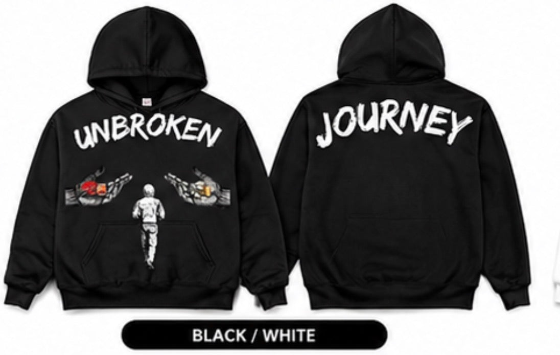 Black/White Unbroken Journey Hoodie